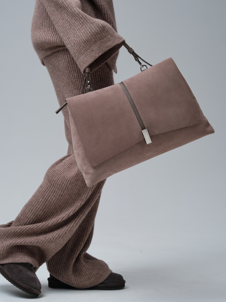 Замшевая сумка сэтчел Colette DBR 31349 капучино