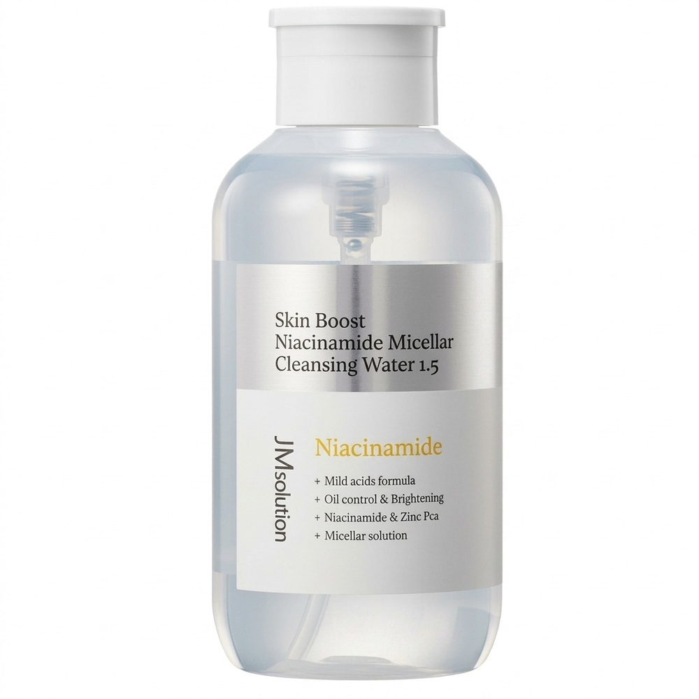 Очищающая вода для снятия макияжа с ниацинамидом JMsolution Skin Boost Niacinamide Micellar Cleansing Water 1.5, 500мл