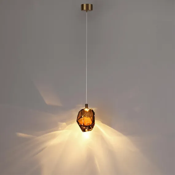 7112/4LB L-VISION ODL25 Подвесной светильник коричневый/коньячн. стекло/металл IP20 LED 4W 300Лм 3000K 200° 220V GEMME