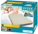 Мaтрас нaдувной Intex 64144 Pillow Rest King 183х203х25 см / Крoвать нaдувная Интeкс двухспальная велюровая королевского размера со встроенным подголовником