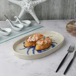 Блюдо овальное 29*18 см h2,5 см Crab Northern Blue Gray Frutti di Mare P.L. [1]
