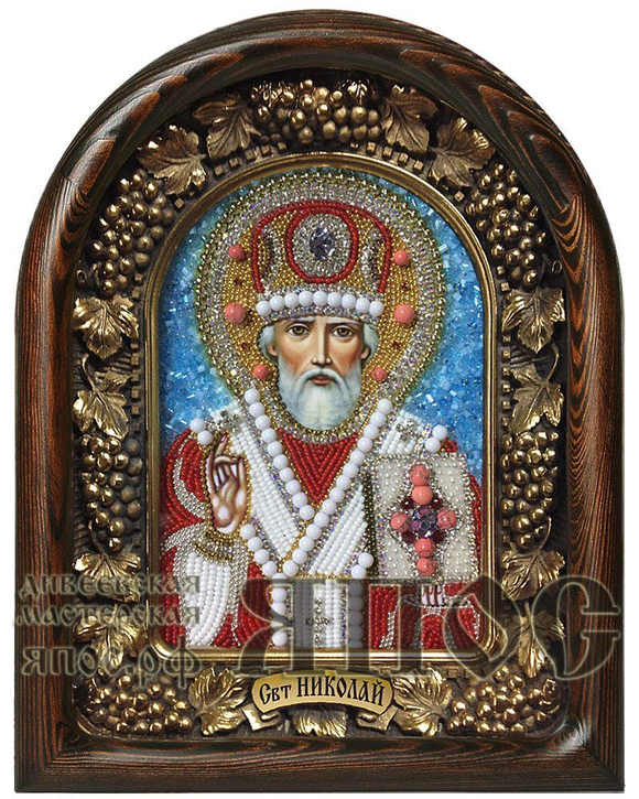 Икона Николай Чудотворец бисер