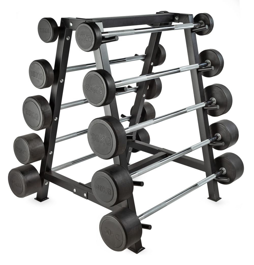 Штанга неразборная обрезиненная 45 кг. Прямой гриф. VictoryFit VF-DX4450