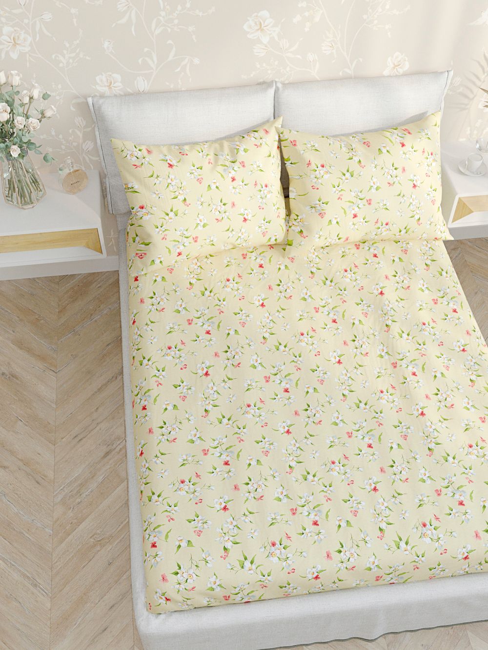 Простынь на резинке Сказка "Жасмин" 120х200 см, перкаль