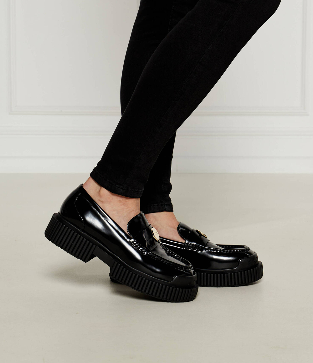 Кожаные лоферы box action Armani Exchange - черный(XDA005 XV878)