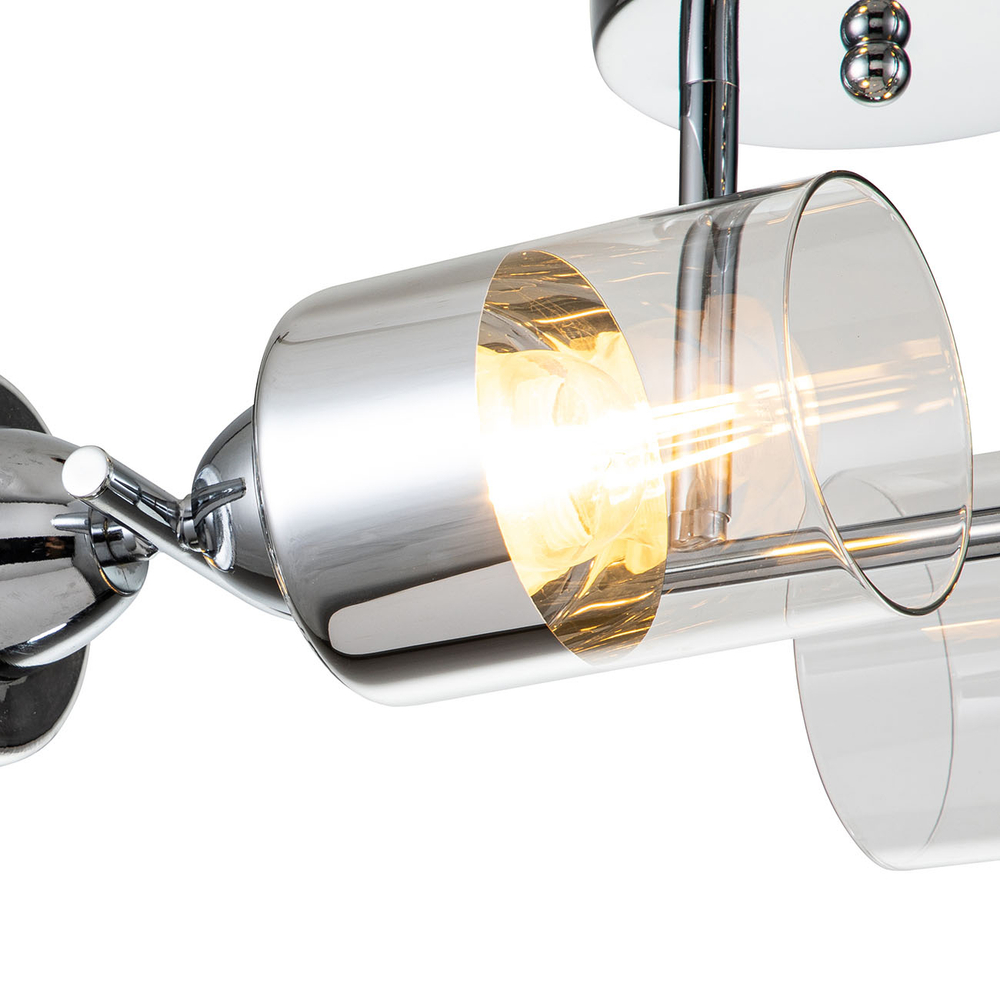 Светильник на штанге 4x60Вт E27, металл/стекло, хром