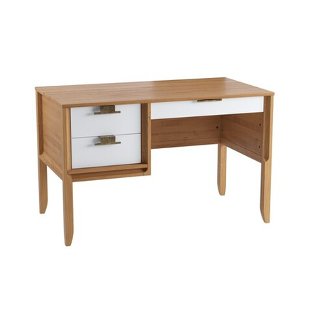 Стол письменный «Бридж» однотумбовый браун/белый лак