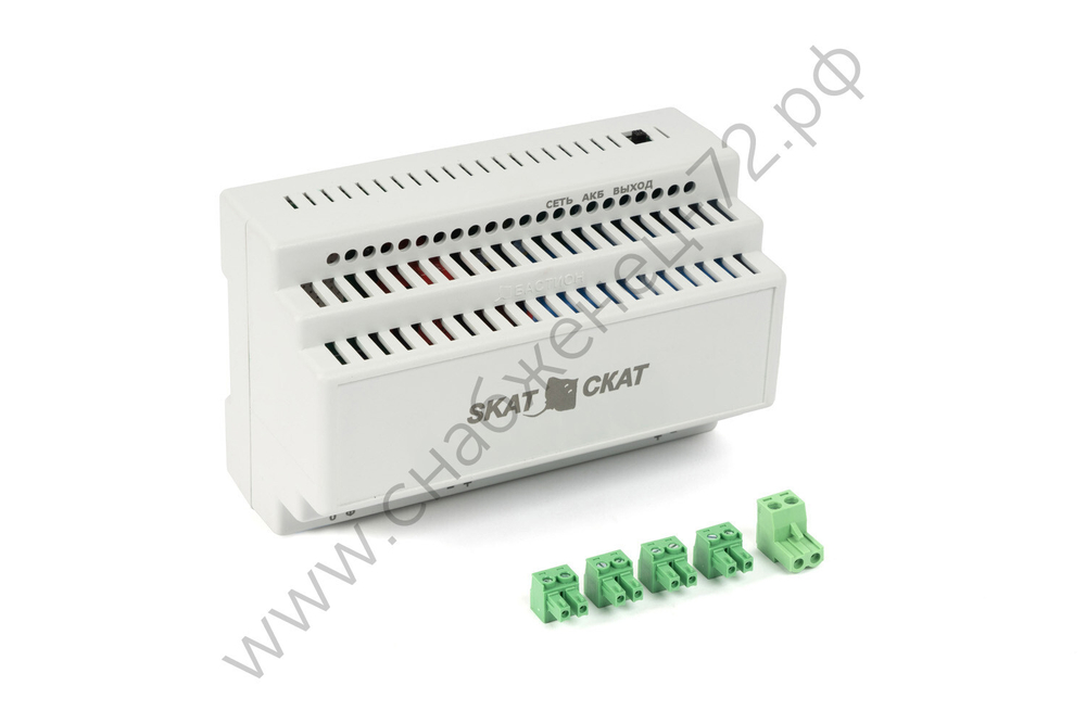 СКАТ ИБП-24/1-3,2Li-DIN источник питания 24В 1А, встроенная Li-ion АКБ, корпус на DIN рейку 35 мм