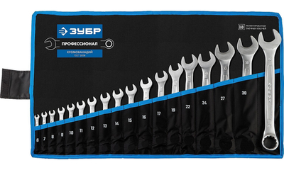 ЗУБР 18 шт, 6 - 32 мм, набор комбинированных гаечных ключей, Профессионал (27087-H18)