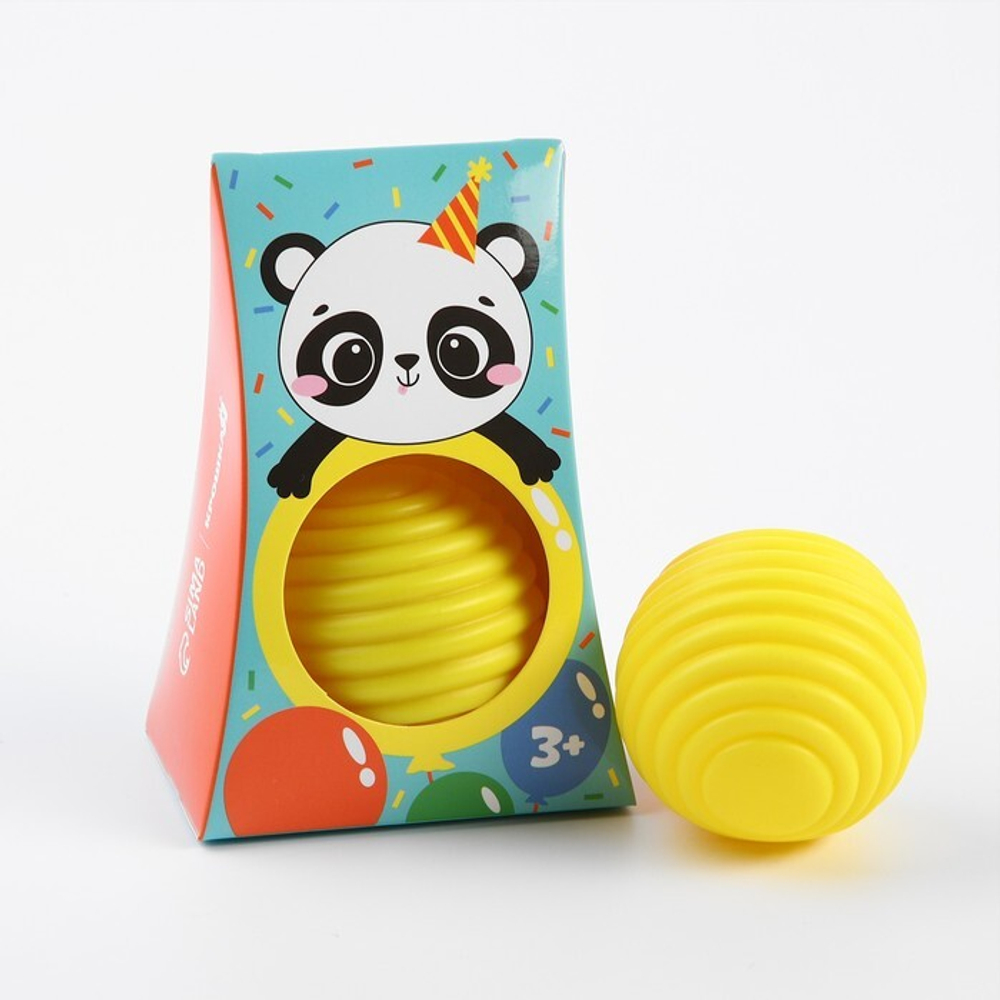 4916705 Развивающий, массажный, рельефный мячик «Мишка Панда»