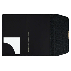 Ежедневник недатированный ESCALADA, А5, 160 л., арт. 70668/ 15 СТРАУС ЧЁРНЫЙ (кожзам: 126х211 мм, твёрдый переплёт, материал обложки: искусственная кожа "Страус"; способ крепления блока: ниткошвейный; декор: металлический шильд с декоративной металли