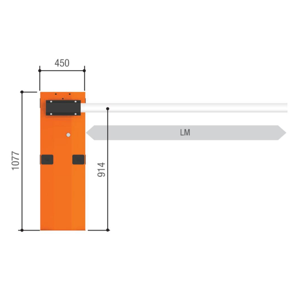 Тумба шлагбаума G6500 размеры