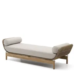 Кушетка Catalina из светло-серой веревки и массива акации