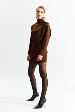 Платье мини 1261 корица