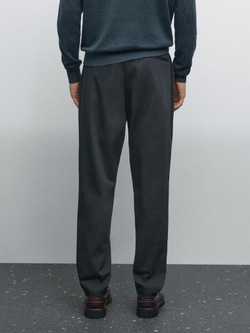 Massimo Dutti Джоггеры из смесового хлопка. темно-синий