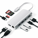 USB-концентратор Satechi Aluminum Type-C Multimedia Adapter, 4 разъема, Silver (Серебристый)