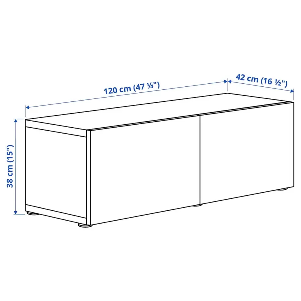 Комбинация для хранения - BESTÅ/ BESTА IKEA/ БЕСТА/БЕСТО ИКЕА, 120х38  см, белый