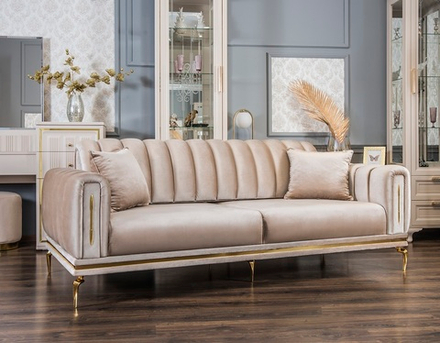 Замира (Эра) Диван трехместный (бежевый)