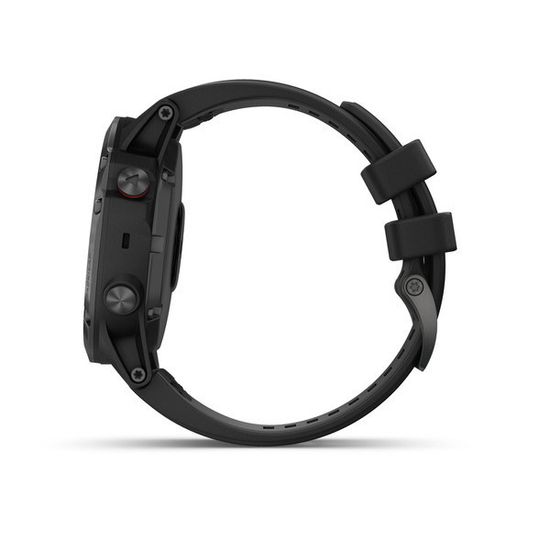 Мужские мультиспортивные часы Garmin Fenix 5X Plus Sapphire - черные с черным ремешком 010-01989-01
