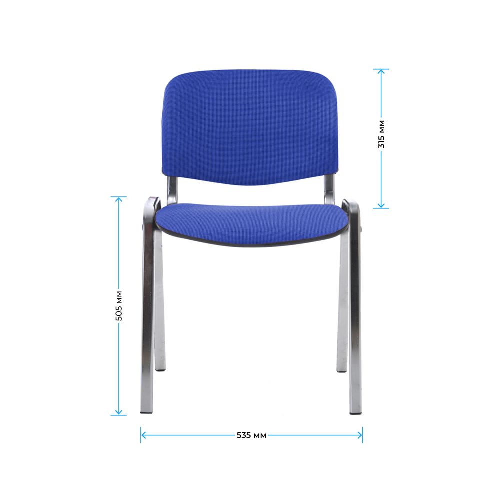 Стул Helmi HL-F01 "Изо", каркас хром, обивка ткань синяя с черным