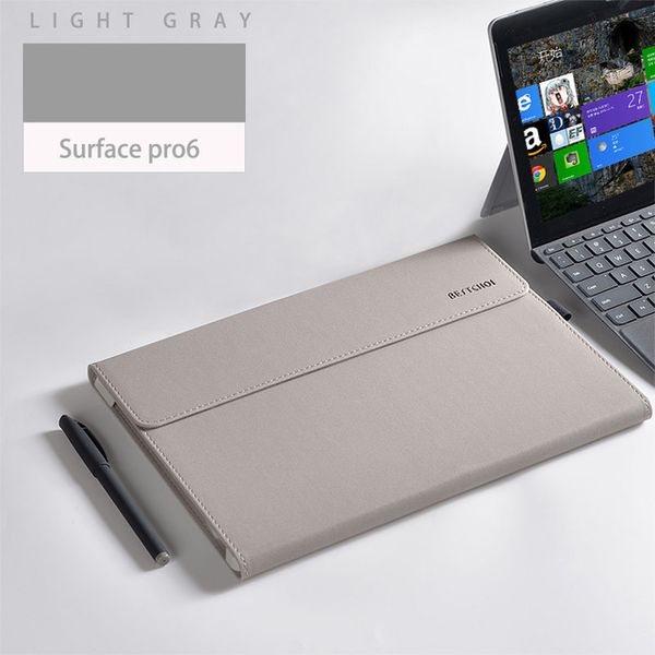 Чехол-папка Bestchoi с держателем для стилуса для Microsoft Surface Go (серебристая)