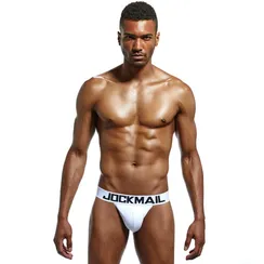 Мужские трусы танга белые JOCKMAIL JM3022-1