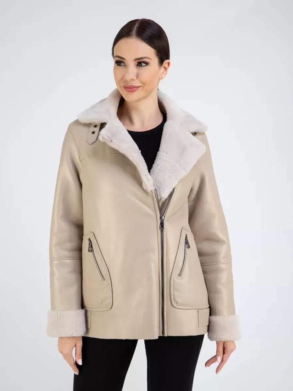 Дубленка авиатор натуральная зимняя