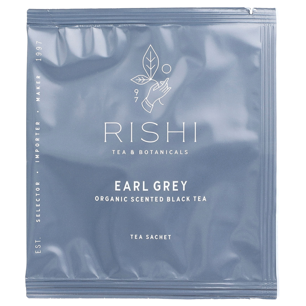 Rishi Tea, Органический ароматизированный черный чай, Earl Grey, 15 пакетиков, 42 г (1,48 унции)