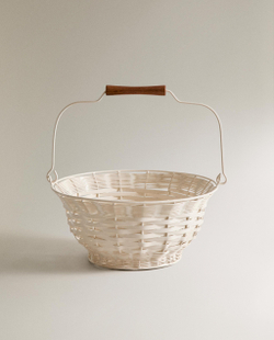 Zara Home Корзина из металла, цвет кремовый, 25 см