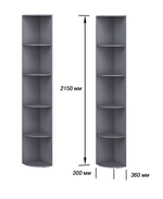 Стеллаж Стокгольм серый графит/графит глянец (380)