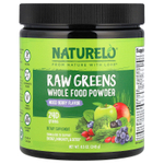 NATURELO, порошок из цельной необработанной зелени, с ягодным вкусом, 240 г (8,5 унции)