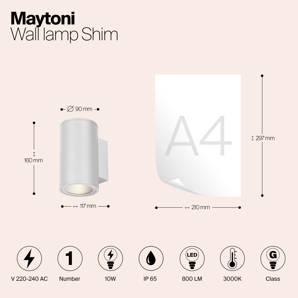 Уличный настенный светильник Outdoor O303WL-L10W3K