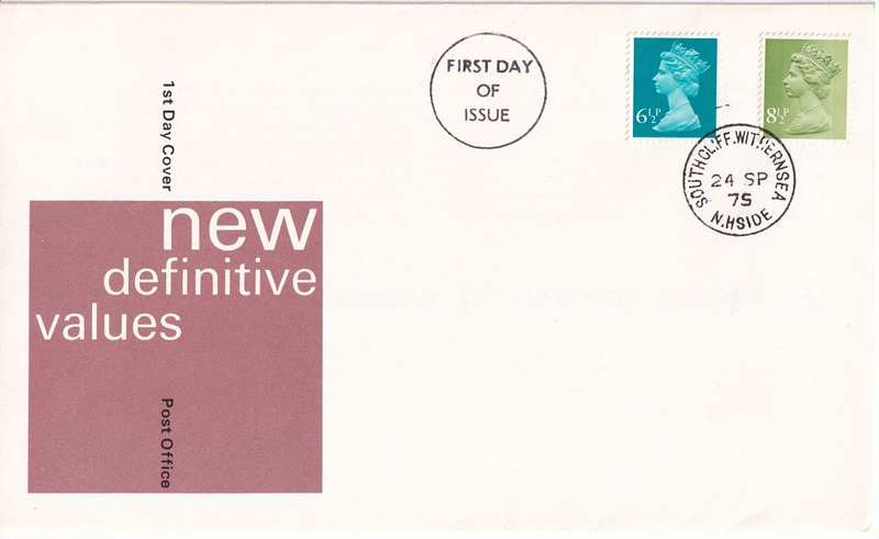 Конверт Первого дня Великобритании от 24 сентября 1975 года с двумя марками и спецгашенем
