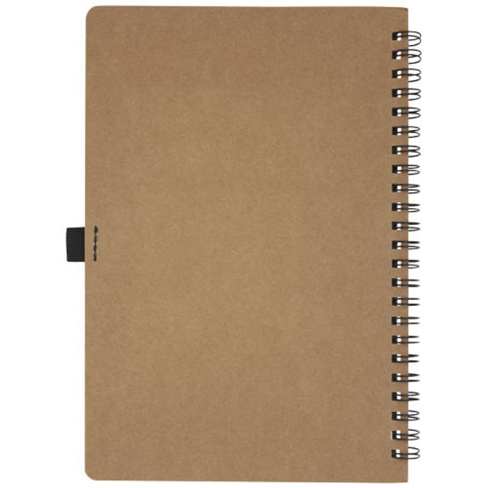 Блокнот Cobble на пружине, формат A5, изготовленный из переработанного картона, с листами из каменной бумаги