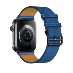 Apple Watch Hermès - 45mm Bleu de France Swift Leather H Diagonal Single Tour