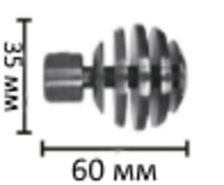 Наконечники "Ост Шар скан" для кованых карнизов d16, цвет белое золото
