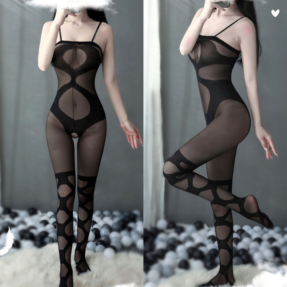 Комбинезон с доступом на бретелях One Size (40-44) (Цвет: черный)