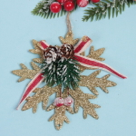 Подвеска елочная БЛЕСК «Снежинка зимняя» 12 см, Золото