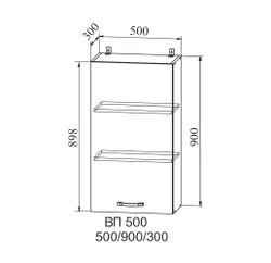 Корпус Шкаф верхний высокий 500 (ВП 500) (серый), ДСВ Мебель