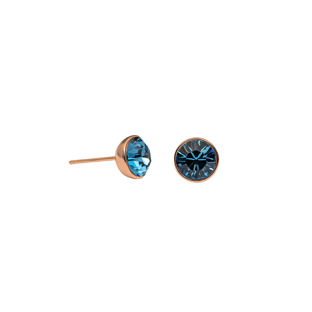 Серьги-пусеты Fiore Luna Denim Blue SWE298 DB RG