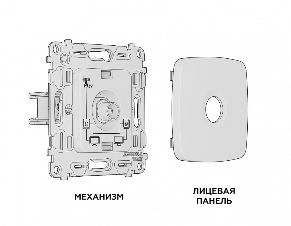 ТВ-розетка проходная без рамки Ambrella Volt Quant MO813030