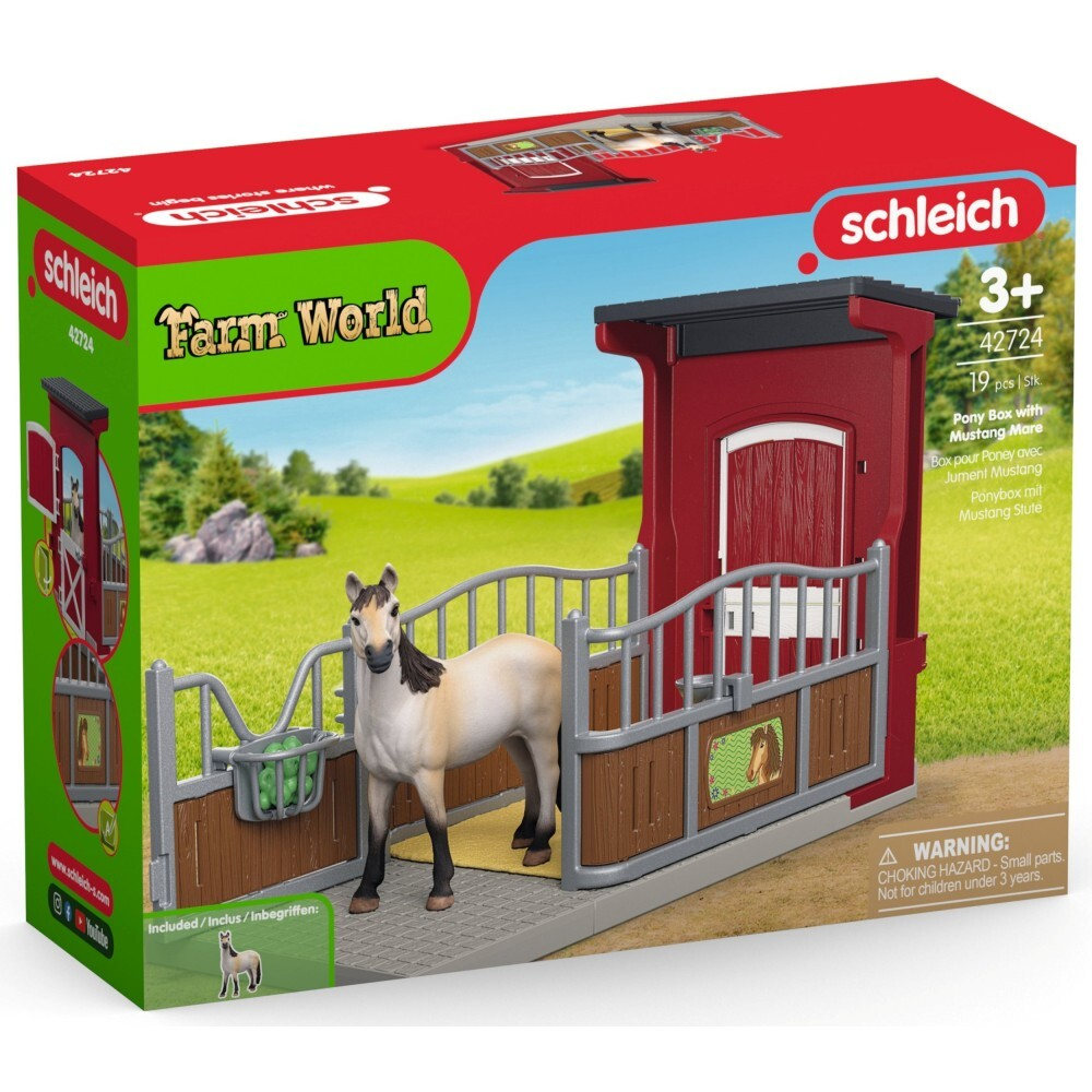 Schleich Farm World - Стойло для пони с кобылой мустанг 42724