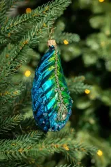 Елочное украшение Перо, стекло, 12,5 см., 1 шт., Витус (59159)