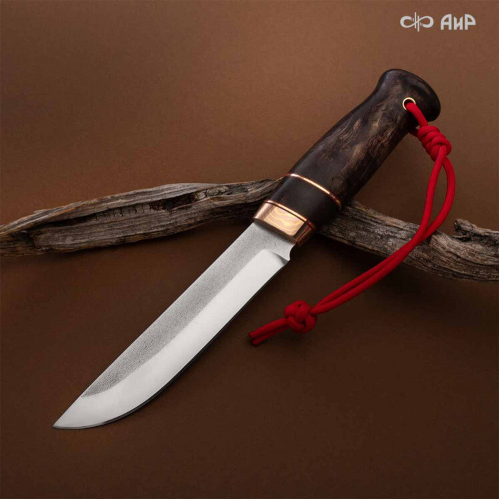 Нож АиР Саамский малый (стаб. к. береза, D2, мокуме, ножны авторские)