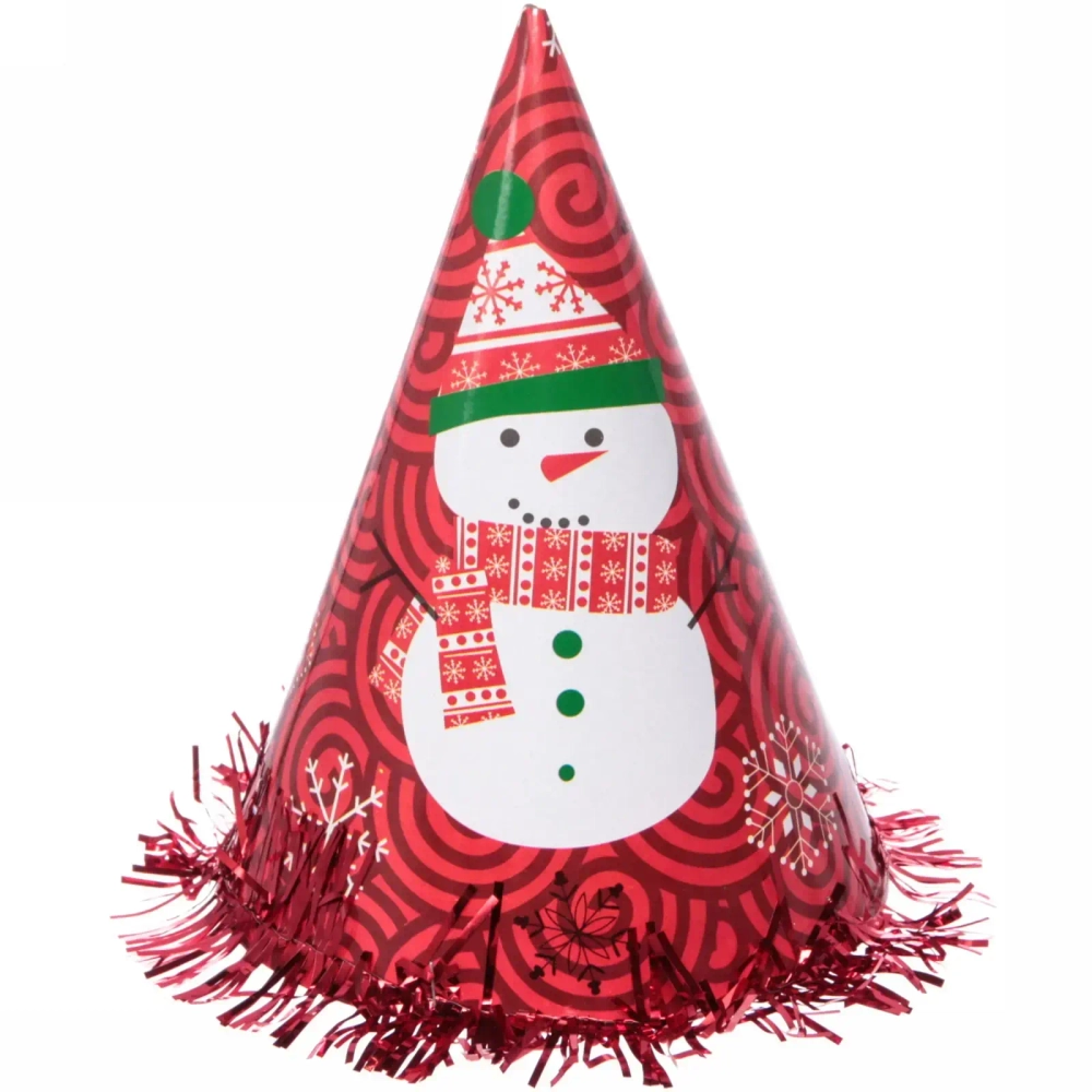 Колпак праздничный «Новый Год» 20см с мишурой