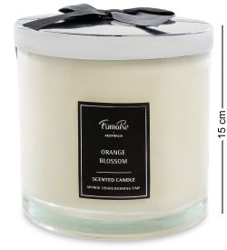 FumaRe KV-22 Свеча в стекле с крышкой «Белая роза и жасмин»