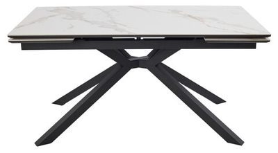 Стол ТАНГО 160 CALACATTA GOLD , керамика / Черный каркас, М-City