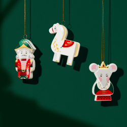 Елочная игрушка Farforite «Лошадка / Щелкунчик рождественский» в подарочном пенале