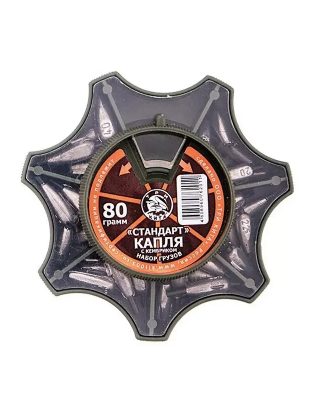 Набор грузов для рыбалки КАПЛЯ с кембриком СТАНДАРТ 80гр.