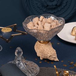 Сахарница стеклянная с крышкой Ежик Барб Айвори